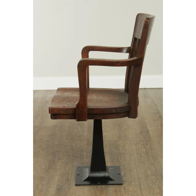 Antique Mission Oak Swivel Armchairs - a Pair For Sale - Image 4 of 13