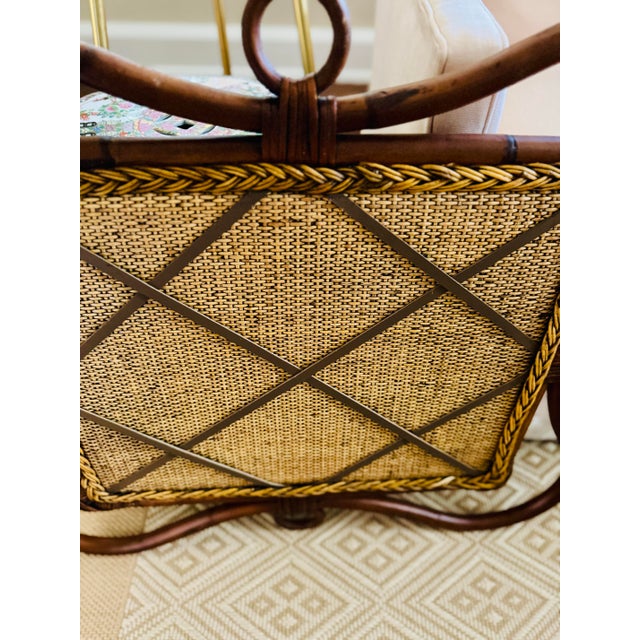 Mid-Century Modern Vintage Bamboo and Rattan Bulletin Board For Sale - Image 3 of 9