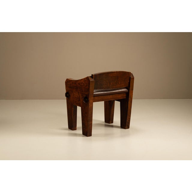 Brutalist Bulky Artisanal Chair in Wood, 1960s For Sale - Image 4 of 15