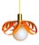 Modernist French Orange Metal Ribbon Hanging Lamp, 2000s For Sale