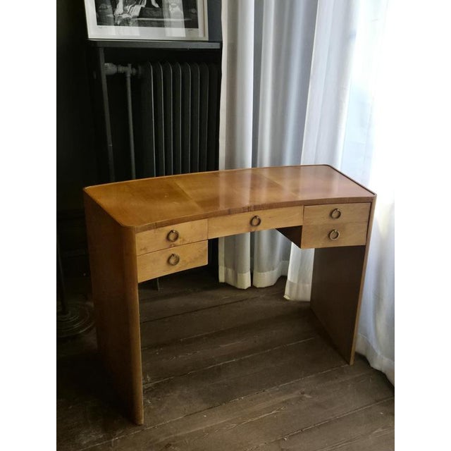 Wood Swedish Modern Suzanne Desk by Axel Einar Hjorth for Nordiska Kompaniet, 1943 For Sale - Image 7 of 9