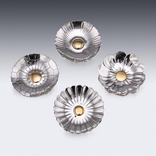 Antique 20th Century French Silver Butter Dishes from Christofle, Paris, 1890s, Set of 8 For Sale - Image 4 of 18