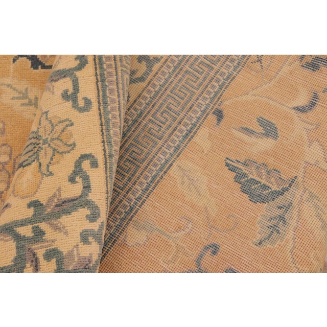 Beige Shabby Chic Orange/Beige Wool Rug - 8'2'' X 10'1'' For Sale - Image 8 of 10