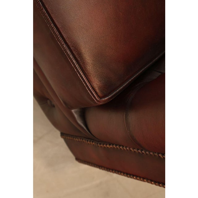 Chesterfield Style Pair of Oxford Red Leather Club Chairs For Sale - Image 9 of 18