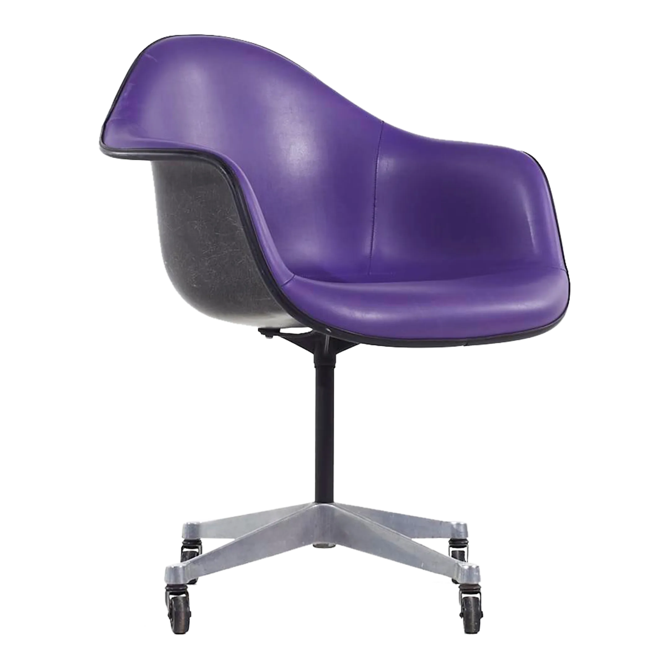 Eames for Herman Miller Mid Century Purple Padded Fiberglass