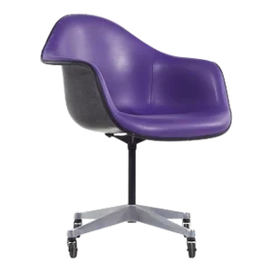 Eames for Herman Miller Mid Century Purple Padded Fiberglass Swivel Office Chair