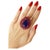 Baroque Bochic “Orient” Vintage Natural Ruby & Amethyst Ring Set In 18 K Gold & Silver For Sale - Image 3 of 9