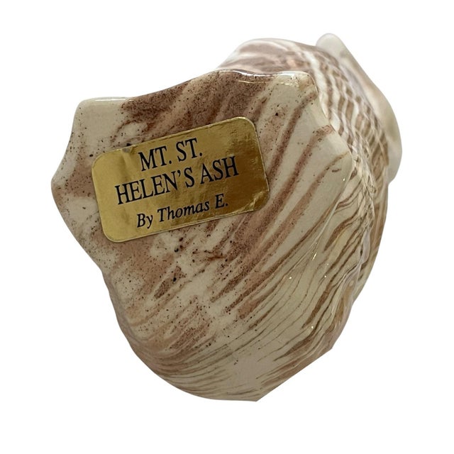 Vintage Ceramic Duck Flower Vase Mt St Helen Ash Thomas E Volcanic Ash Farmhouse Traditional For Sale - Image 4 of 4
