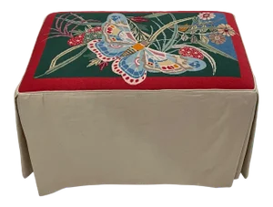 Handmade Needlepoint Bench With Butterfly