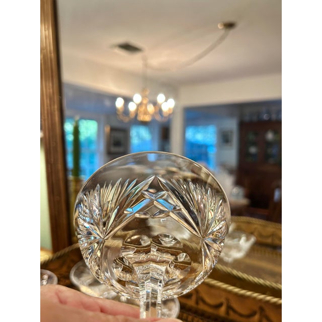 Late 20th Century Gorham “Cherrywood” Crystal Champagne Coupes or Sherbet Glasses - A Set of 6 For Sale In New Orleans - Image 6 of 8