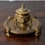 A French brass inkwell, 19th century. 8 ¼ inches wide by 4 ¾ inches tall