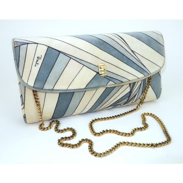 Emilio Pucci Italian Velvet Convertible Clutch Shoulder Strap Handbag, c.1970 For Sale - Image 9 of 15