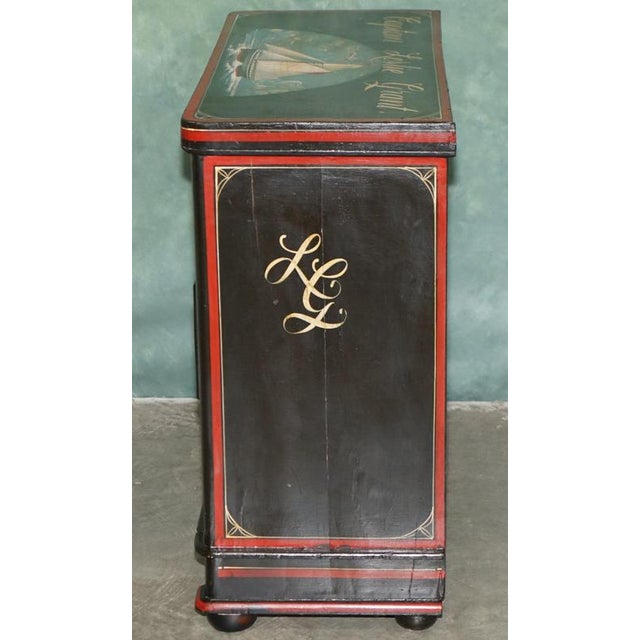 Antique Chest of Drawers with Hand-Painted Nautical Ships, Bristol, United Kingdom, 1892 For Sale - Image 17 of 18