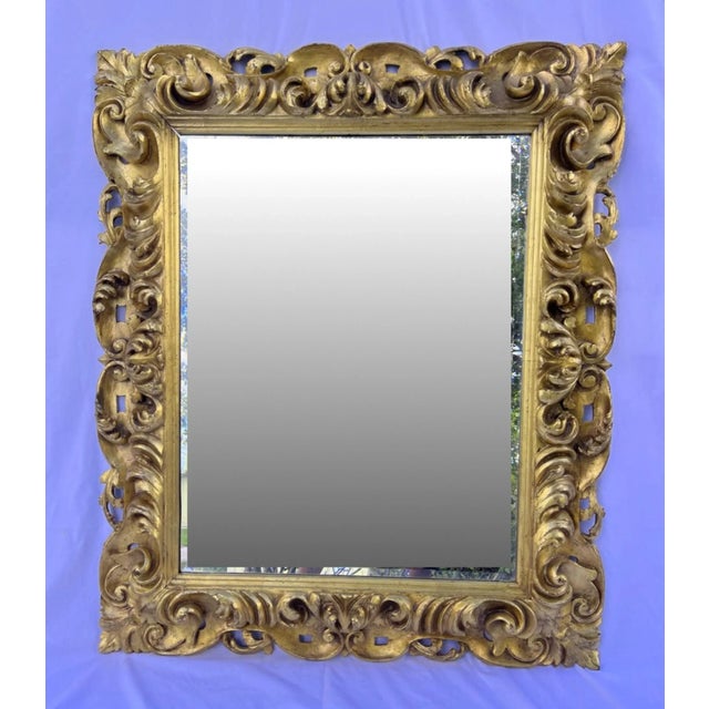 Late 18th Century Baroque Florentine Hand Carved Giltwood Mirror For Sale - Image 12 of 12