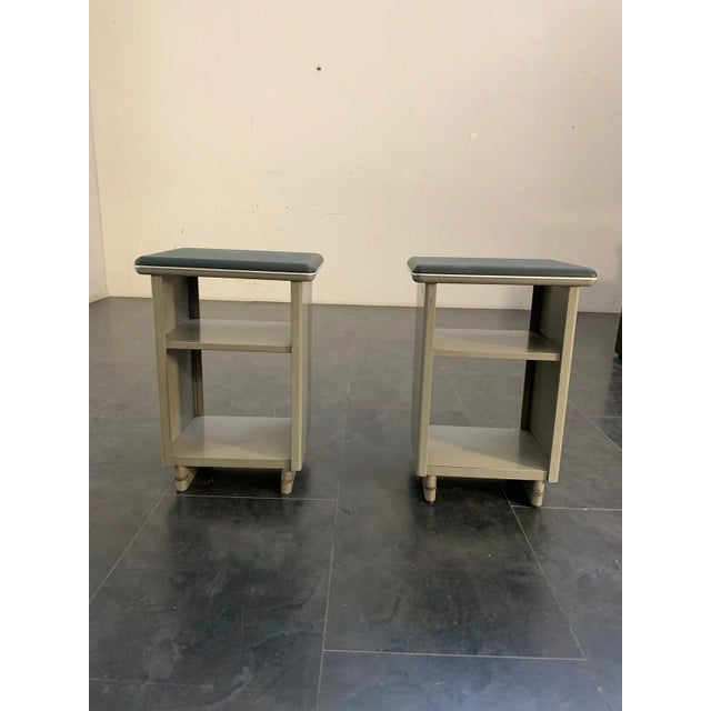 Green Leatherette and Metal Cabinets, 1960s, Set of 2 For Sale - Image 10 of 10