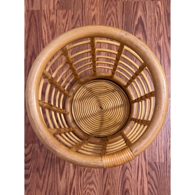 Franco Albini Vintage Mid Century Boho Chic Bamboo and Rattan Umbrella Stand Styled After Franco Albini For Sale - Image 4 of 11