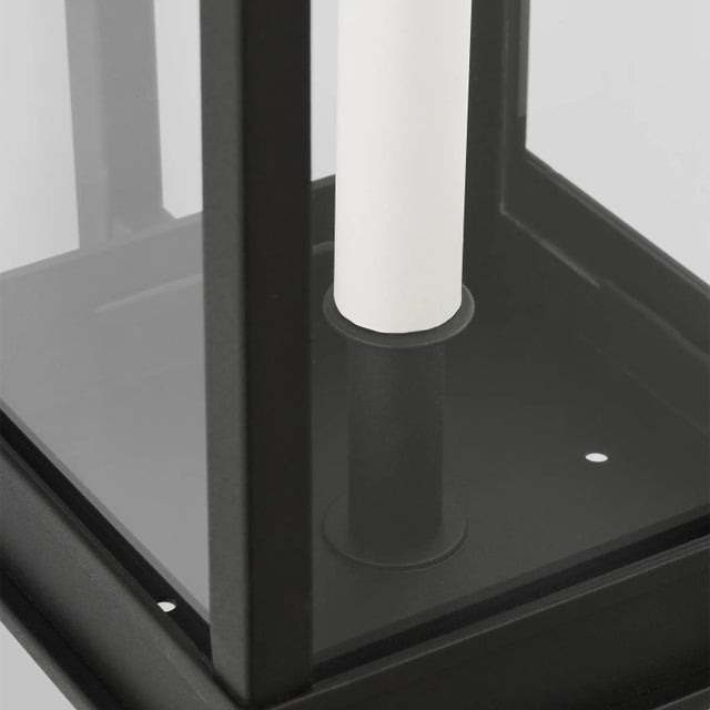 Visual Comfort Chapman & Myers by Visual Comfort Studio Cupertino 1-Light Outdoor Medium Bracket Lantern Sconce in Textured Black For Sale - Image 4 of 5