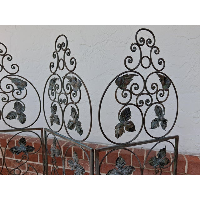Antique 4 Panel Iron Screen. For Sale - Image 10 of 15