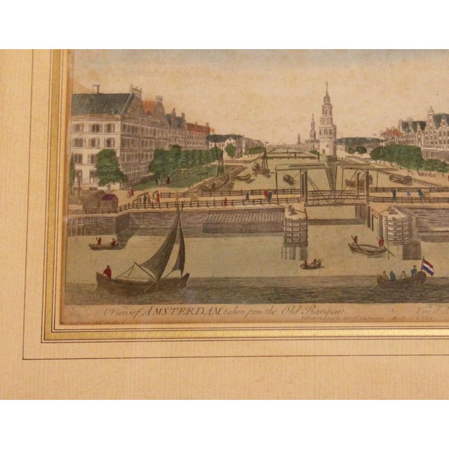 English 1752 "A View of Amsterdam" Print From George Balthasar Probst Lithograph For Sale - Image 3 of 4