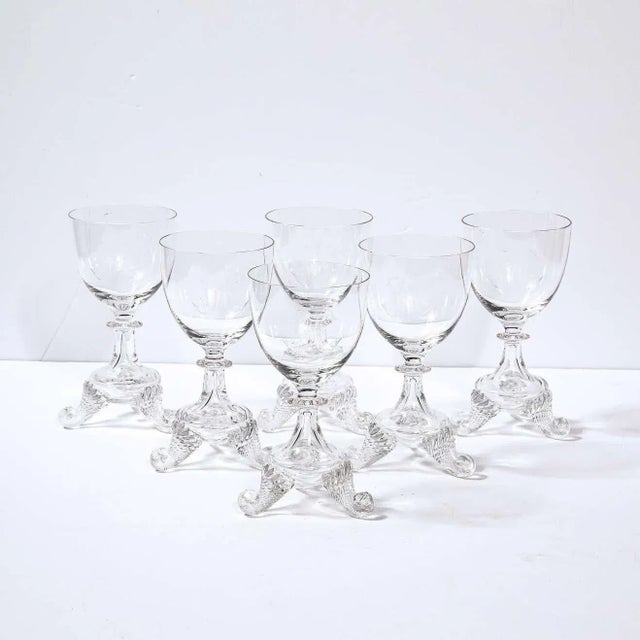 Glass 19th Century Neoclassical Swedish Translucent Wine Glasses - Set of 6 For Sale - Image 7 of 13
