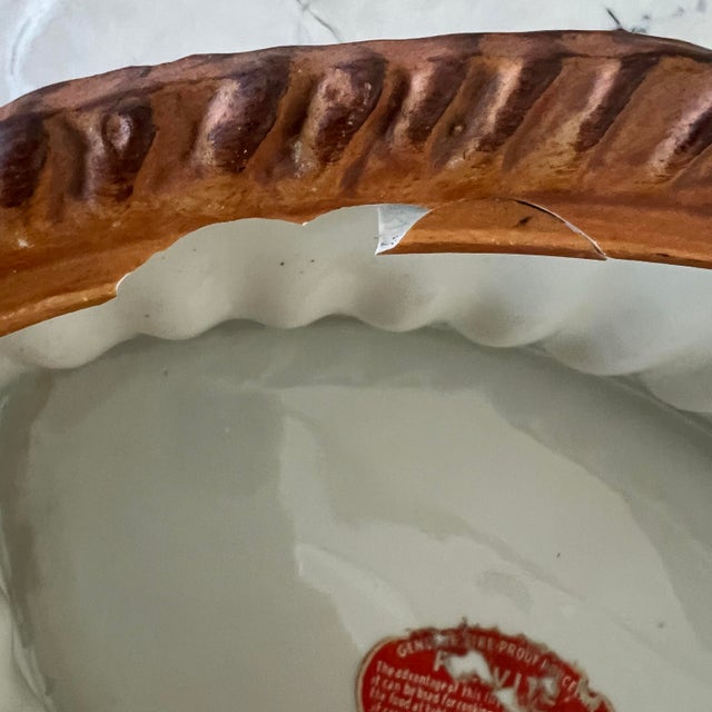 Antique Pillivuyt Tureen Pie Dish With Pheasant Lid "Trompe L'oeil" For Sale - Image 12 of 12