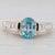 Modern 2.10ctw Blue Zircon Diamond Ring 14k Yellow Gold Size 6 Engagement For Sale - Image 3 of 8