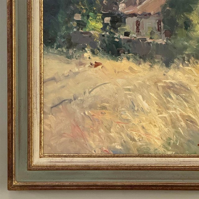 Framed Oil Painting on Canvas by Jose Salvaggio (1953-) 'Village on the Saulx River, Meuse' For Sale - Image 10 of 16