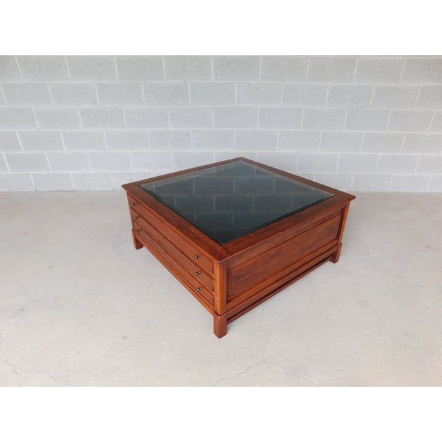 Wood Lexington Bob Timberlake Showcase Cherry Cocktail Coffee Table 40" X 40" For Sale - Image 7 of 18
