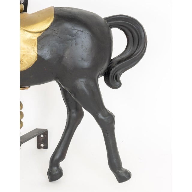 Mid 20th Century American Carousel Horse Form Gilt and Ebonized Metal Weathervane For Sale - Image 5 of 8