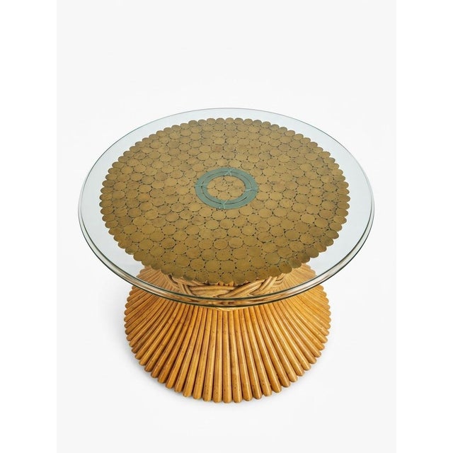 Pair of Vintage Gabriella Crespi Style Pencil Reed & Rattan Hourglass Side Tables For Sale In West Palm - Image 6 of 12