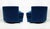 1950s Mid-Century Modern Luxurious Blue Velvet Swivel Lounge Chairs - A Pair For Sale - Image 5 of 7