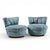Dunbar Style Mid Century Swivel Pouf Lounge Chairs - Pair This chair measures: 29 wide x 35 deep x 26.75 high, with a seat...
