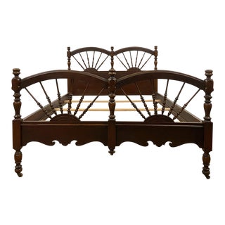 Vintage Full Size Arched Spindle or Spool Low Poster Bed For Sale