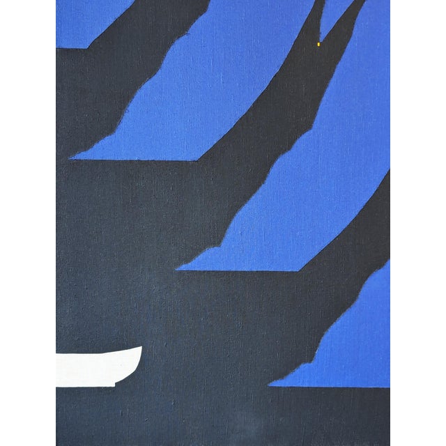 Emmanuel Araujo "Circulet 3" Contemporary Blue & Black Geometric Hard-Edge Abstract Painting, 2014 For Sale In Houston - Image 6 of 9