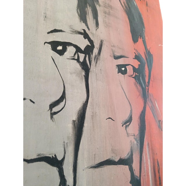 Portrait of Andy Warhol, 1980s, Painting on Chipboard For Sale - Image 3 of 16
