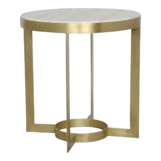 Noir Parker End Table Brass and Marble For Sale