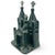 One Mexican folk art sculpture representing a church building. Crafted from Oaxacan barro negro, a black clay pottery...