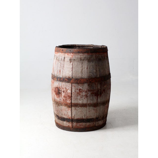 Early 20th Century Antique Wooden Barrel For Sale - Image 5 of 13