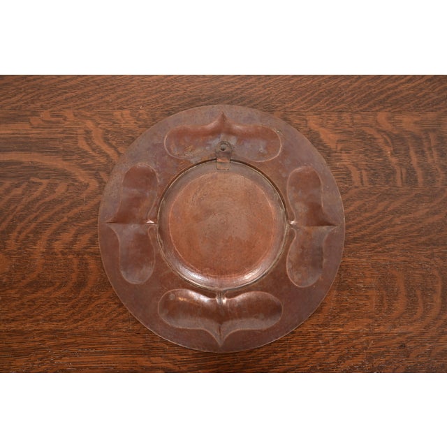Ramon Ramirez Arts & Crafts Hammered Copper Charger Plate or Tray For Sale - Image 9 of 12