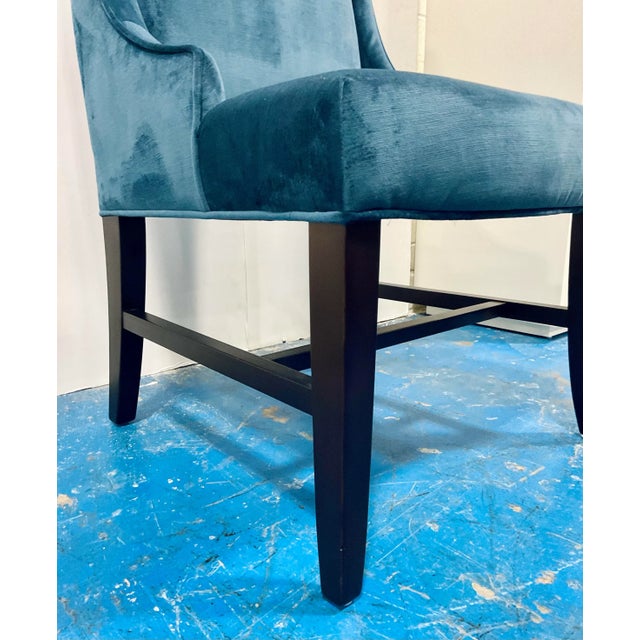 2020s Modern Blue Velvet Dining Chairs Set of 5 For Sale - Image 5 of 8