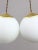 Goldenrod Mid-Century Italian Brass & Opaline Cluster of Lamps For Sale - Image 8 of 18