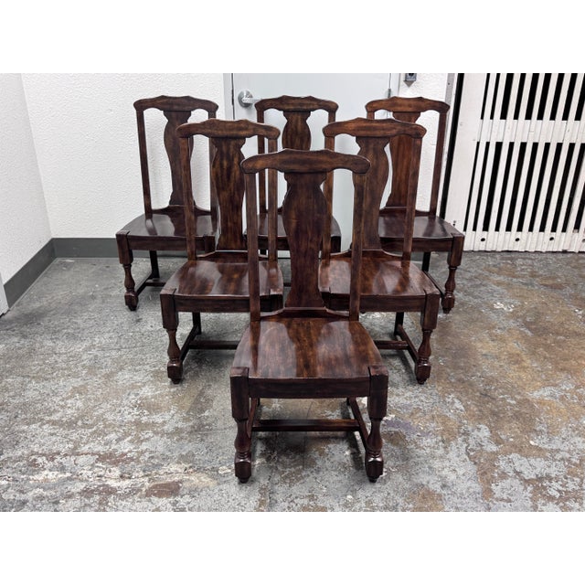 Pottery Barn Cortona Extension Dining Table + Six Alfresco Brown Side Chairs, Set For Sale In San Francisco - Image 6 of 12