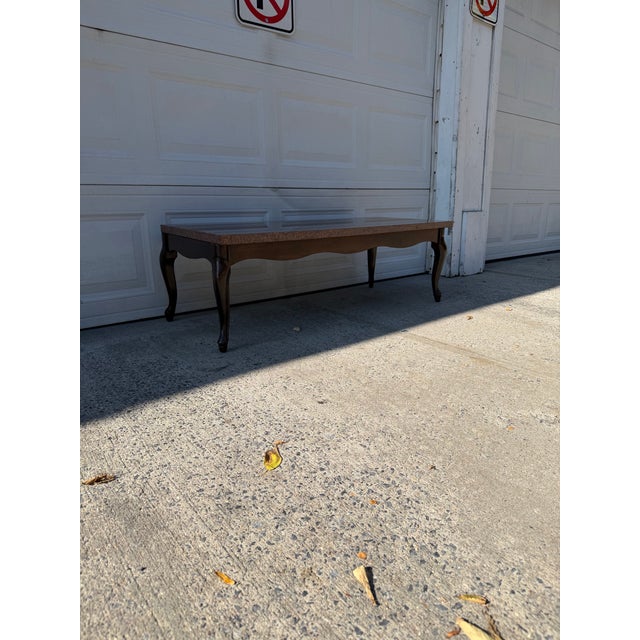 Vintage French Provincial Coffee Table With Granite Top and Cabriole Legs For Sale - Image 4 of 9