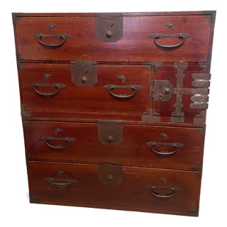 Antique Japanese Meiji/Taisho Era Two-Section Kiri Wood Isho Tansu Chest, C. 1900–1920 For Sale