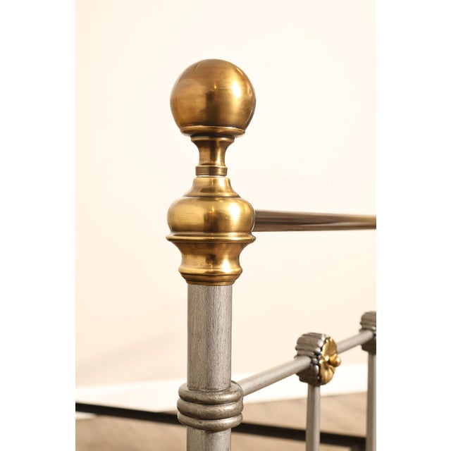Contemporary Iron And Brass King Size Metal Bed Frame For Sale - Image 10 of 18