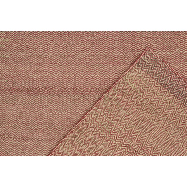 Textile Rug & Kilim’s Contemporary Kilim Rug in Pink and Beige Chevrons For Sale - Image 7 of 7