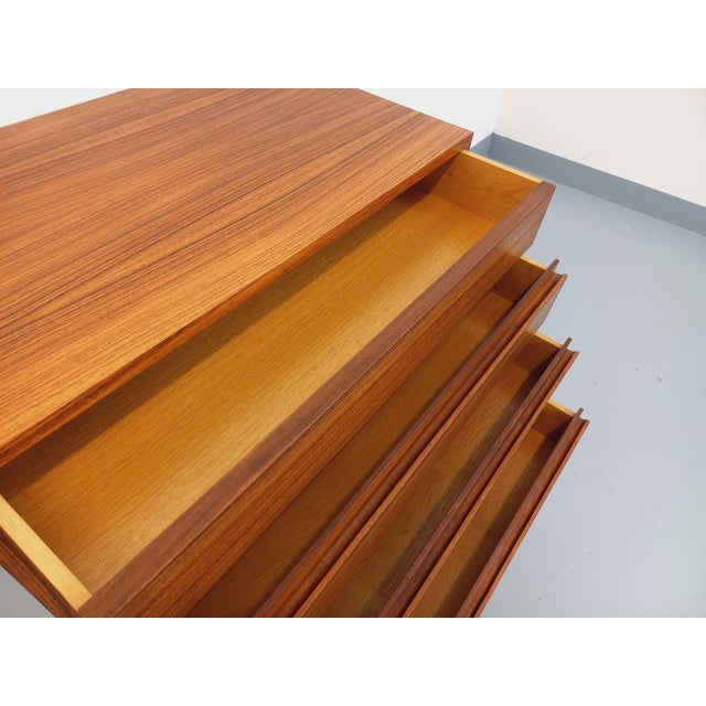 Brown Mid-Century Scandinavian Modernist Style Chest of Drawers in Rosewood and Black Metal, 1960s For Sale - Image 8 of 15