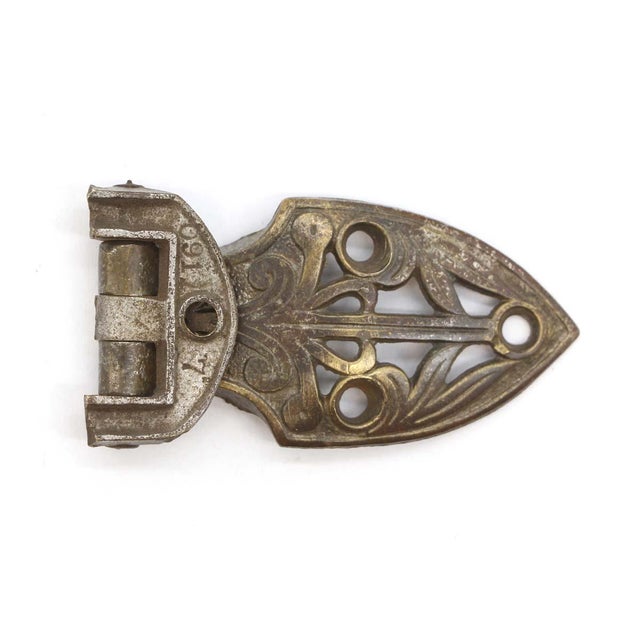 Antique Art Nouveau style ice box hinge made of bronze. The original mounting screws are not available. Good condition...