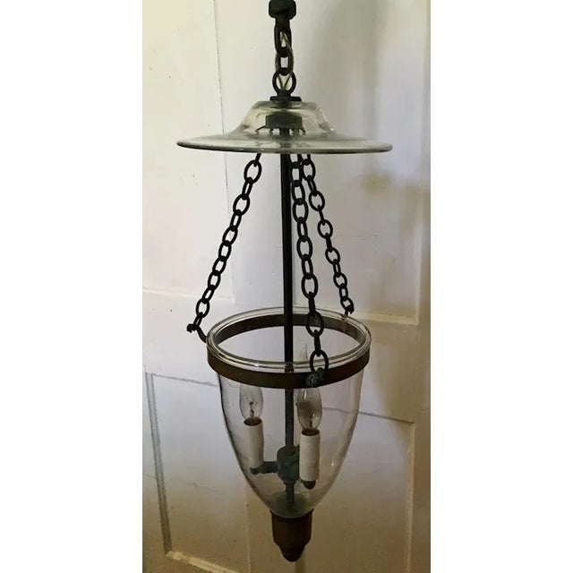 19th Century 19th Century English Bell Jar Glass Lantern with Smoke Shade For Sale - Image 5 of 11