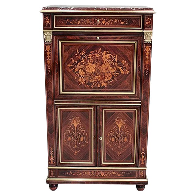 Antique Napoleon III Violet and Rosewood Secretaire For Sale